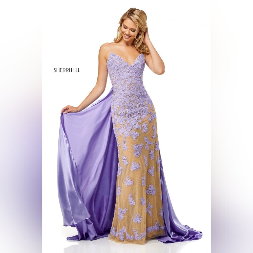 Sherri Hill #52538 Lace Prom Gown, Size 0 BLACK And Size 6 BLUE - Picture 3 of 12